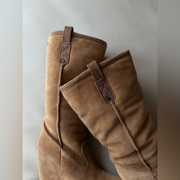 Womens UGG high heel platform suede warm boots - Picture 7 of 12